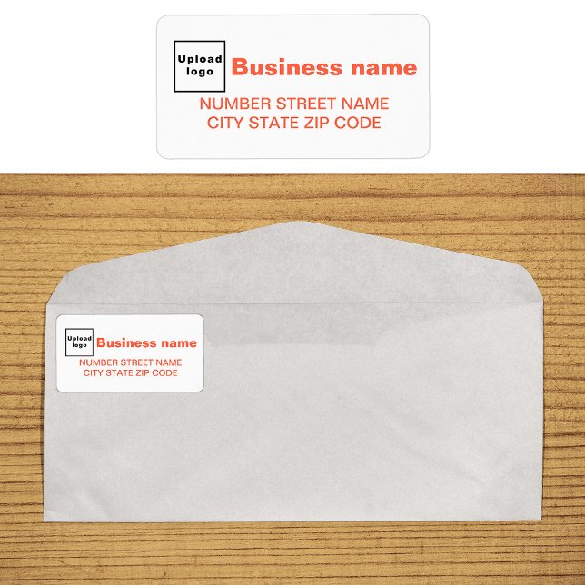 Orange Texts Business Address Label (Business address label in orange text)