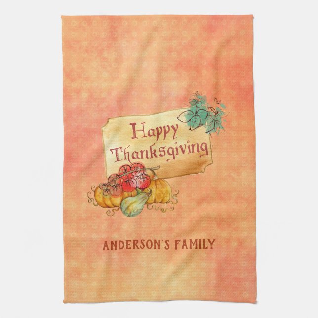 Orange Texture Background And Fall Fruits Tea Towel (Vertical)