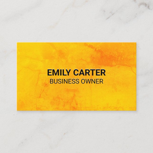 Orange Texture Background Business Card (Front)