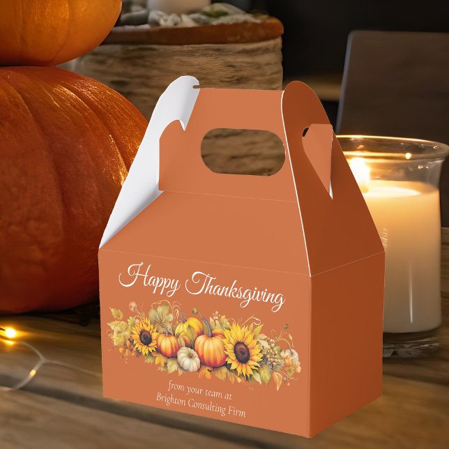 Orange Thanksgiving Pumpkins Custom Company Party Favour Box (Creator Uploaded)