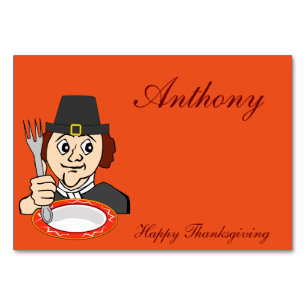 Orange Thanksgiving Table Cards Hungry Pilgrim