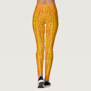 Orange Thatch and Pink Stripe Leggings