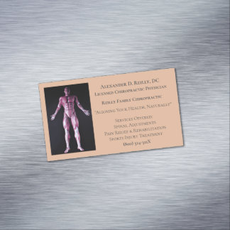 Orange Therapy Chiropractic Doctor Medical  Magnetic Business Card