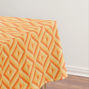 Orange Three-Tone Diamond Pattern Tablecloth