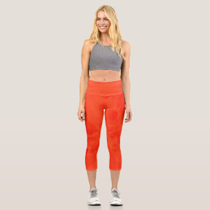 Orange tie-dye capri leggings