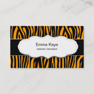 Orange Tiger Animal print business cards