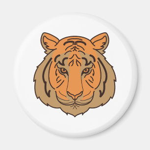 Orange Tiger Face Magnet