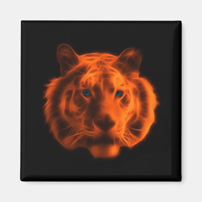 Orange Tiger Face Magnet (Front)
