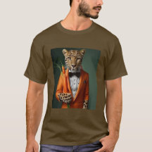 orange tiger holding carrots t-shirt