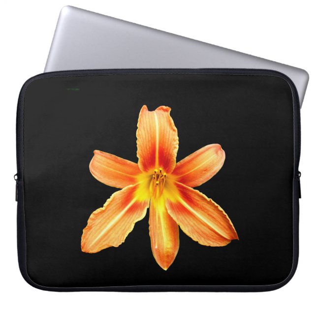 Orange Tiger Lily Laptop Case (Front)