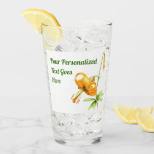 Orange Tiger Lily Personalised Glass