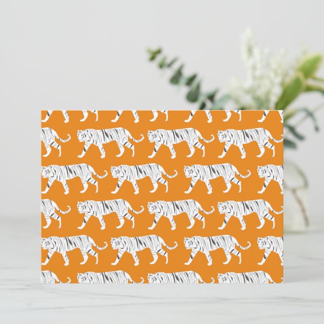 Orange Tiger Print Invitation (Standing Front)