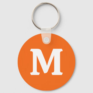 Orange Tiger Solid Color Key Ring