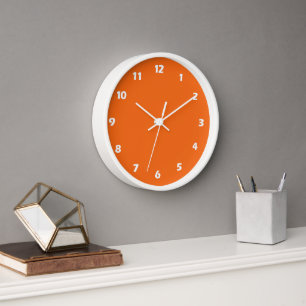 Orange Tiger Solid Colour Clock