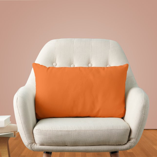 Orange Tiger Solid Colour Lumbar Cushion (Creator Uploaded)