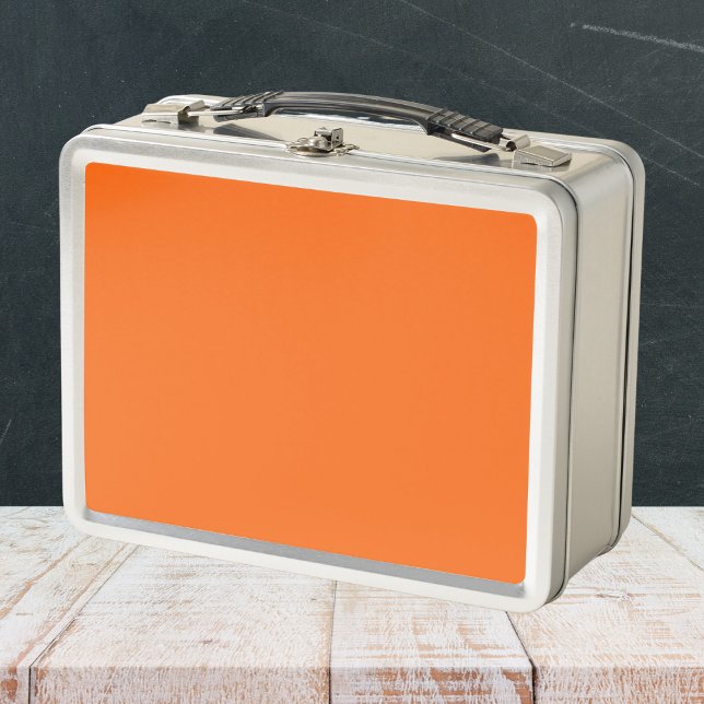 Orange Tiger Solid Colour Metal Lunch Box (Creator Uploaded)