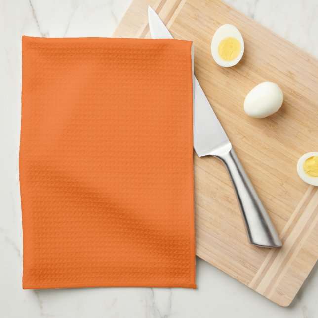 Orange Tiger Solid Colour Tea Towel (Quarter Fold)