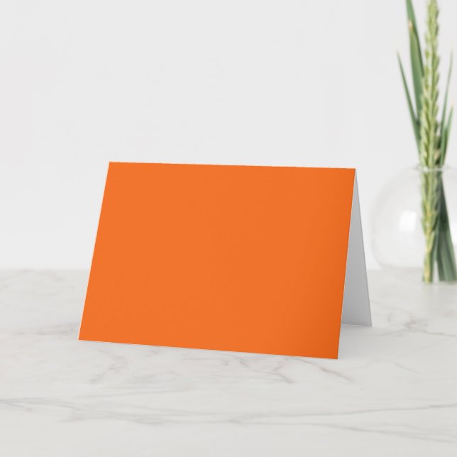 Orange Tiger Solid Colour Thank You Card (Front)