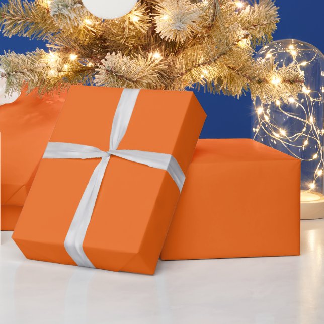 Orange Tiger Solid Colour Wrapping Paper (Holidays)