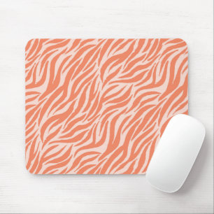 Orange Tiger Stripes Animal Pattern Mouse Pad