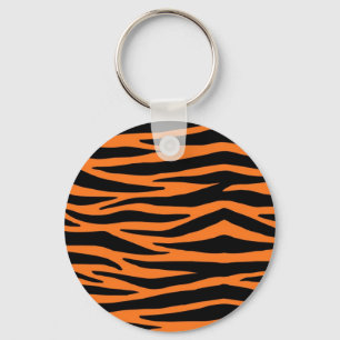 Orange Tiger / Zebra Stripes Key Ring