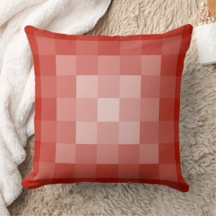 Orange Tints Square Pixel Tile Pattern Cushion