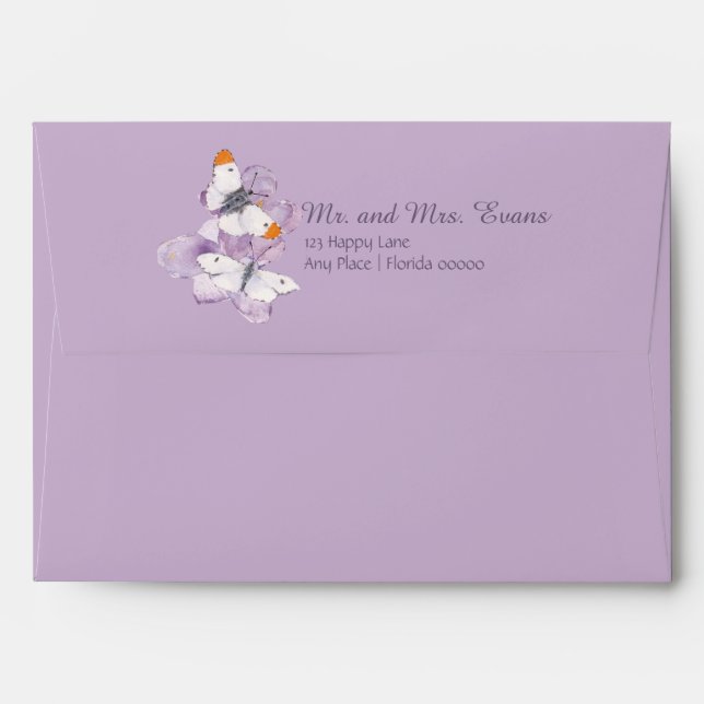 Orange Tip Butterflies on Lavender Flowers Envelopes (Back (Top Flap))