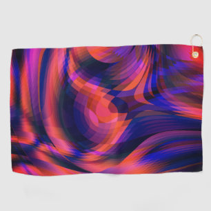 Orange to dark blue plaid twisted in fractal style golf towel