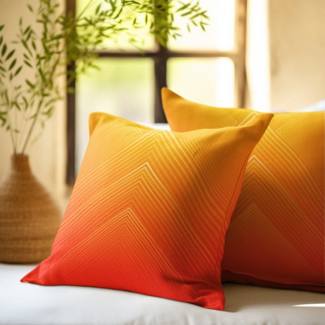 Orange to yellow geometric ombre cushion (Creator Uploaded)