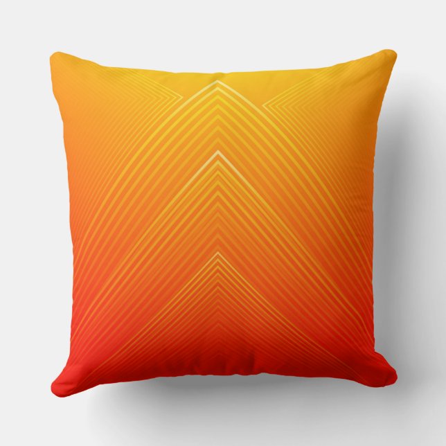 Orange to yellow geometric ombre cushion (Back)