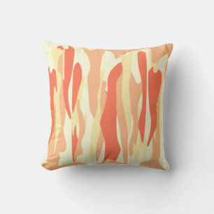Orange Tone Abstract Camouflage Cushion
