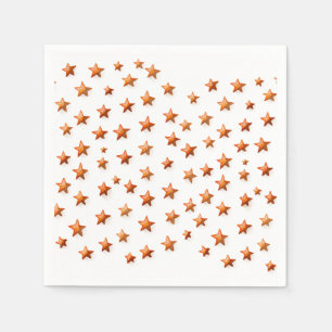 Orange tones Stars: Birthday Party Napkins
