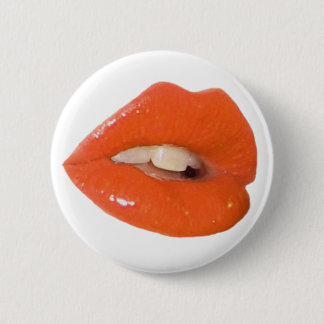 Orange Toxic Kiss 6 Cm Round Badge