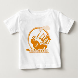 Orange Tractor Farm Machinery Baby T-Shirt