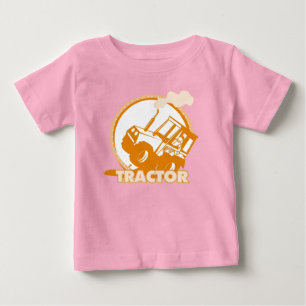 Orange Tractor Farm Machinery Baby T-Shirt