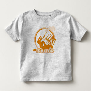 Orange Tractor Farm Machinery Toddler T-Shirt