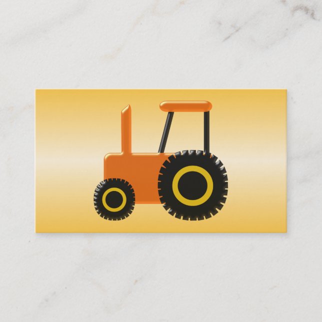 Orange Tractor Farmer Business Card (Front)