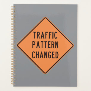 Orange Traffic Pattern Changed Road Warning Sign Planner