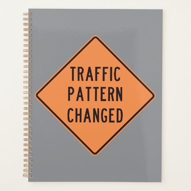Orange Traffic Pattern Changed Road Warning Sign Planner (Front)