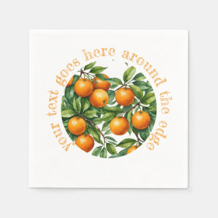 Orange tree Graphic illustration – Custom text Napkin