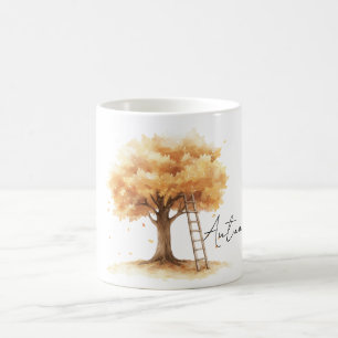 Orange Tree Leaves Ladder Coffee Mug
