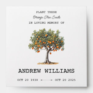 Orange Tree Seed Memorial Packet Envelope