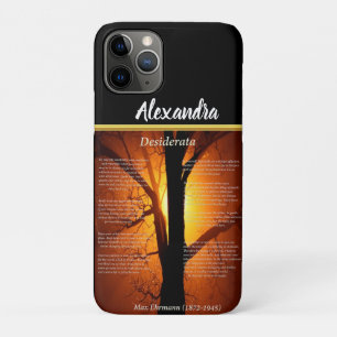 Orange Tree silhouette with orange sunset Case-Mat iPhone 11 Pro Case