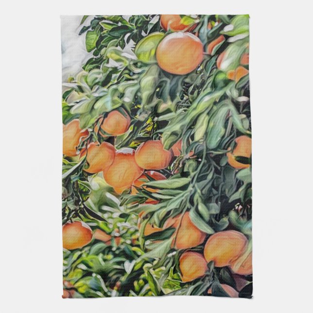 Orange Tree Tea Towel (Vertical)
