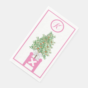Orange tree Topiary Chinoiserie Paper Guest Towel Napkin