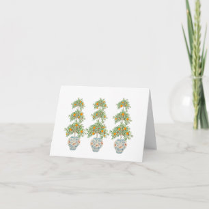 Orange Tree Topiary Ginger Jars Note Card