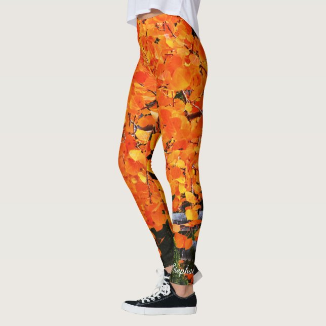 Orange Tree with Personalised Name Leggings (Left)