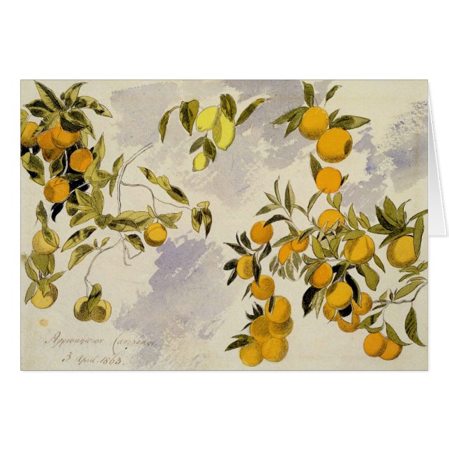 Orange Trees, 1863 (w/c, pen and ink over graphite (Front Horizontal)
