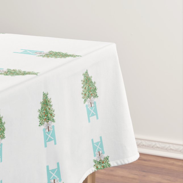 Orange Trees Topiaries Topiary Tablecloth (In Situ)