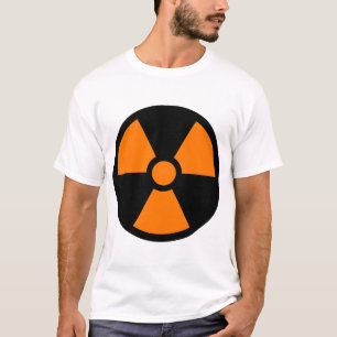 Orange Trefoil Symbol on Black Background T-Shirt